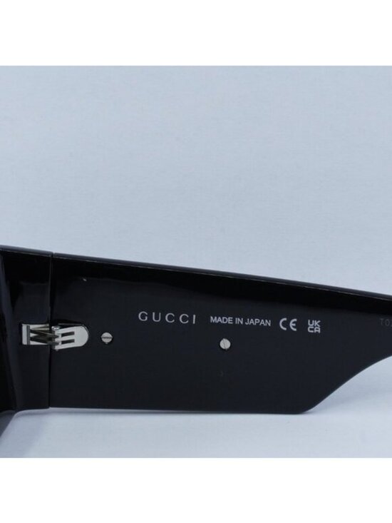 Gucci GG1646S 001 Sunglasses Black Rectangle Frame, Grey Lenses